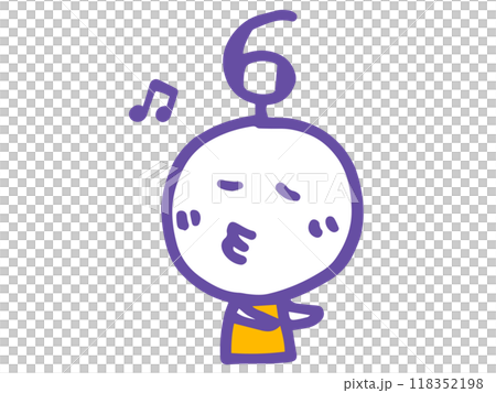 Simple and cute hand-drawn face illustrations and numbers 118352198