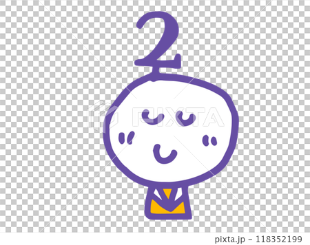 Simple and cute hand-drawn face illustrations and numbers 118352199