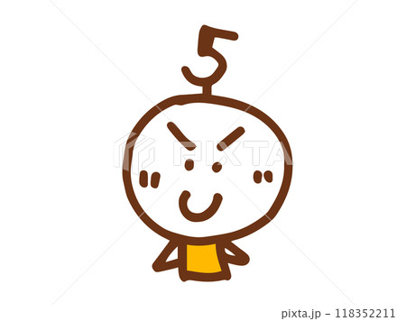 シンプルでかわいい手描きの顔のイラストと数字 シンプルでかわいい手描きの顔のイラストと数字 118352211