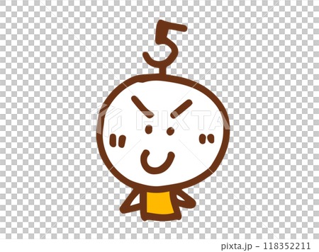 シンプルでかわいい手描きの顔のイラストと数字 シンプルでかわいい手描きの顔のイラストと数字 118352211