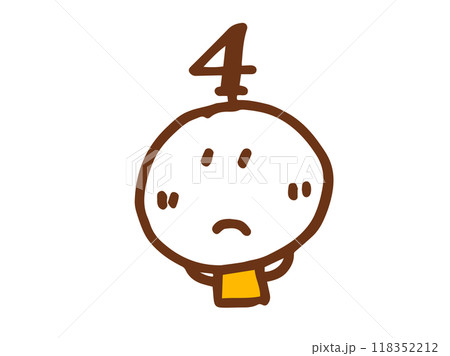 シンプルでかわいい手描きの顔のイラストと数字 シンプルでかわいい手描きの顔のイラストと数字 118352212