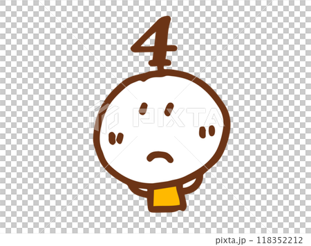 シンプルでかわいい手描きの顔のイラストと数字 シンプルでかわいい手描きの顔のイラストと数字 118352212