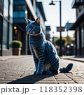 街角で出会った青い毛の猫 118352398