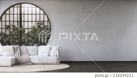 Minimalist Sofa furniture and modern room design minimal.3D rendering 118354211