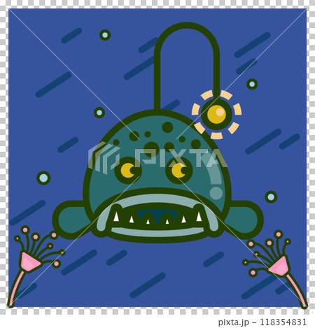 深海に住むチョウチンアンコウのイラスト 118354831