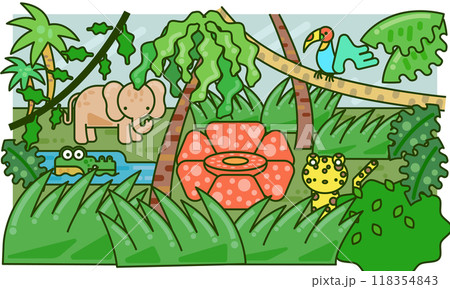 ジャングルに潜む可愛い野生動物たち ジャングルに潜む可愛い野生動物たち 118354843