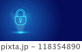 Futuristic blue shield ethics and Security abstract technology background. Artificial intelligence digital transformation and Business quantum internet network communication and Antivirus. 118354890