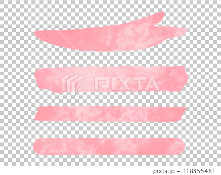 Pink watercolor brush line set, hand-drawn style 118355481