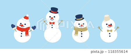 雪だるまのイラスト 雪だるまのイラスト 118355614