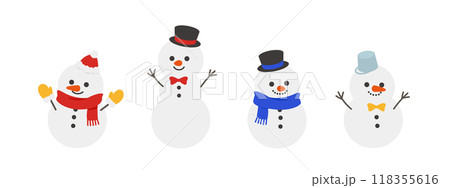 雪だるまのイラスト 雪だるまのイラスト 118355616