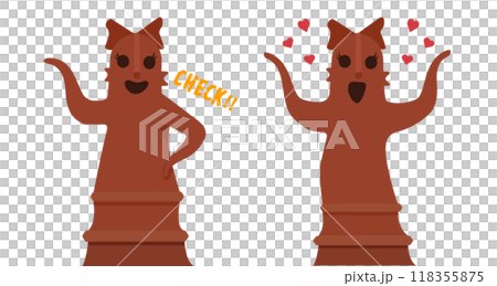 はにわの女の子のモチーフ（チェック、喜び） 118355875