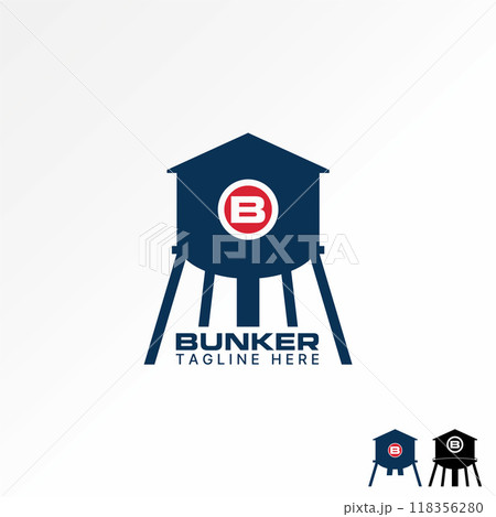Logo design graphic concept abstract creative premium vector stock bunker water tower storage tank. Related to home property house structure building Logo design graphic concept abstract creative premium vector stock bunker water tower storage tank. Related to home property house structure building 118356280