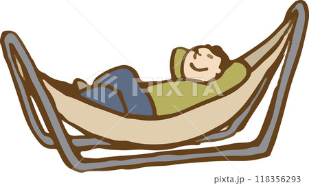 ハンモックで寝る人 ハンモックで寝る人 118356293