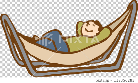 ハンモックで寝る人 ハンモックで寝る人 118356293