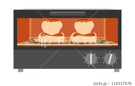 オーブントースターで餅を焼くイラスト 118357076