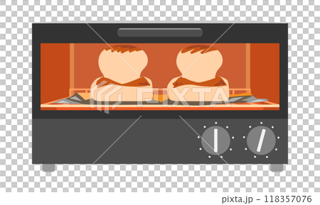 オーブントースターで餅を焼くイラスト 118357076
