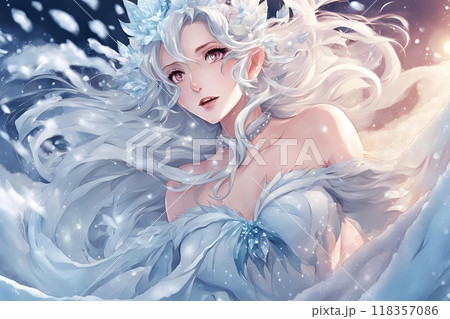 幻想的な雪の女王のアニメ調イラスト 118357086