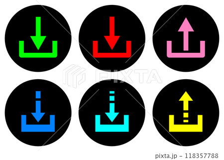 データをダウンロードや記録するアイコンのイラスト データをダウンロードや記録するアイコンのイラスト 118357788