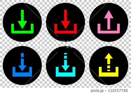 データをダウンロードや記録するアイコンのイラスト データをダウンロードや記録するアイコンのイラスト 118357788