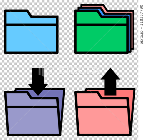 Illustration of icon for downloading and recording data 118357790
