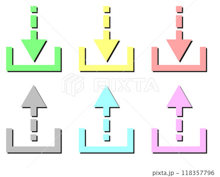 データをダウンロードや記録するアイコンのイラスト 118357796