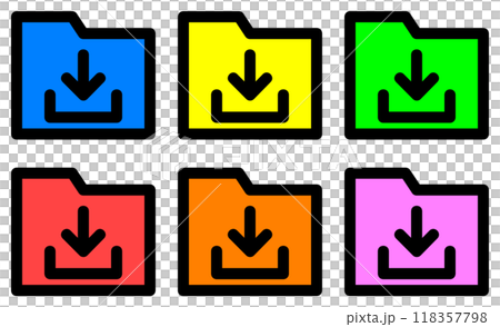 Illustration of icon for downloading and recording data 118357798