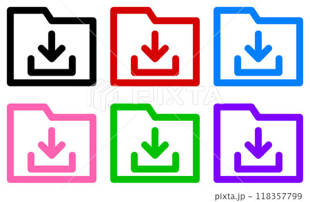 データをダウンロードや記録するアイコンのイラスト データをダウンロードや記録するアイコンのイラスト 118357799