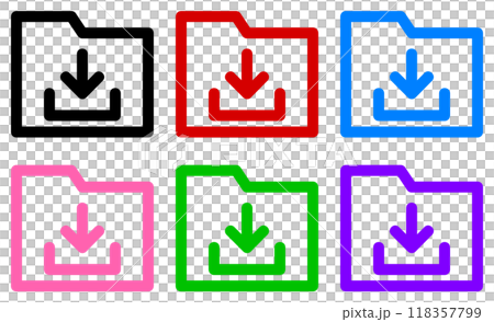 データをダウンロードや記録するアイコンのイラスト データをダウンロードや記録するアイコンのイラスト 118357799