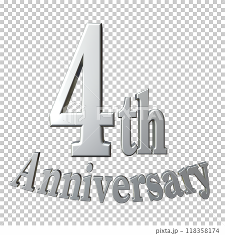 3DCG角色「四周年」銀、銀 3DCG角色「四周年」銀、銀 118358174