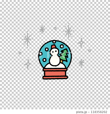 A simple hand-drawn snow globe illustration 118358202