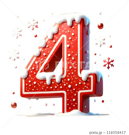 3d red number four 3d red number four 118358417