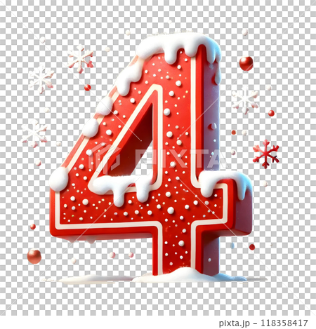 3d red number four 3d red number four 118358417