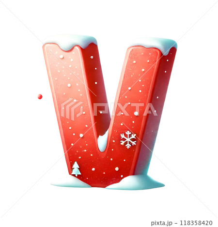 3d red letter V  118358420