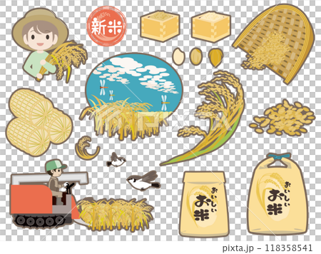 お米収穫 118358541