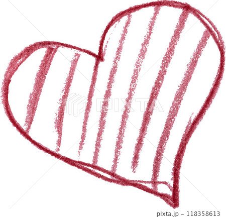 Drawn heart, shading with red pencil on isolated background Drawn heart, shading with red pencil on isolated background 118358613