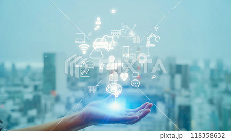 人とネットワークイメージ　DX　IoT 118358632