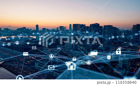 都市とネットワーク 空撮 都市とネットワーク 空撮 118358640