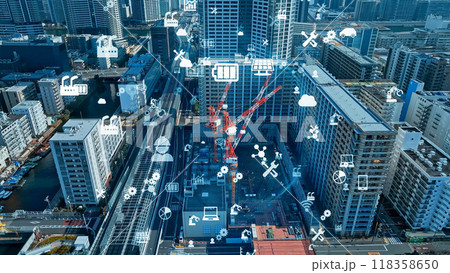 建設現場とテクノロジー　空撮 118358650