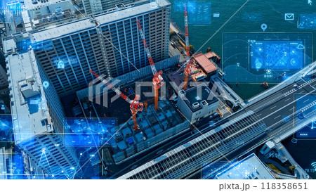 建設現場とテクノロジー 空撮 建設現場とテクノロジー 空撮 118358651