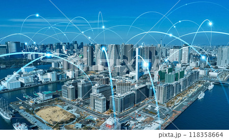 都市とネットワーク　空撮 118358664