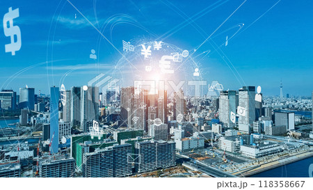都市とネットワーク 空撮 都市とネットワーク 空撮 118358667
