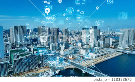 都市とテクノロジー 空撮 都市とテクノロジー 空撮 118358670