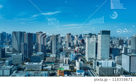 都市と統計データ　空撮 118358671