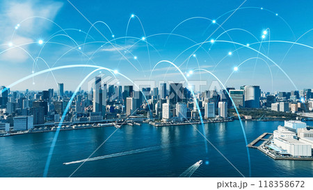 都市とネットワーク 空撮 都市とネットワーク 空撮 118358672