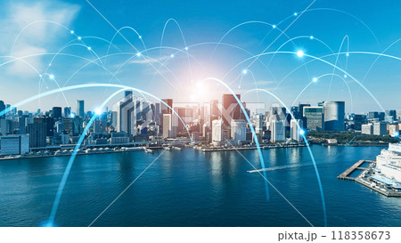 都市とネットワーク 空撮 都市とネットワーク 空撮 118358673