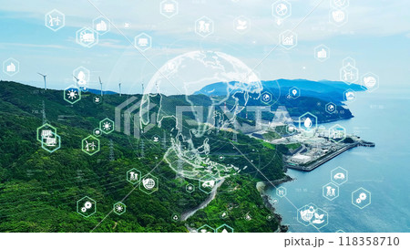 クリーンエネルギー　空撮 118358710