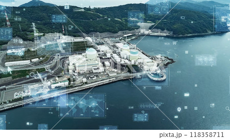 発電所とテクノロジー　空撮 118358711