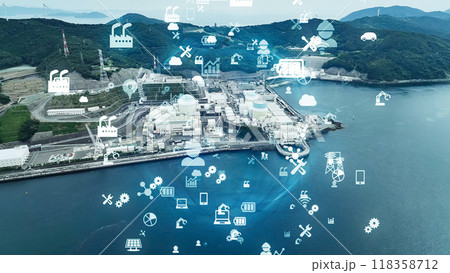 発電所とテクノロジー　空撮 118358712