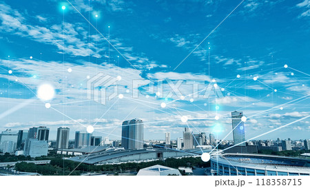 都市とネットワーク 空撮 都市とネットワーク 空撮 118358715
