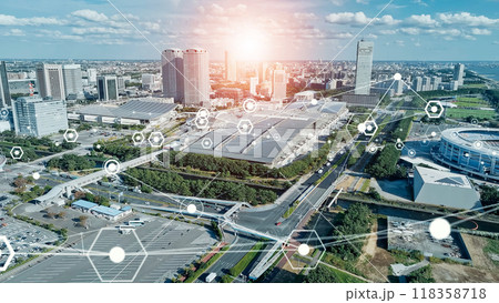都市とネットワーク 空撮 都市とネットワーク 空撮 118358718